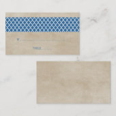 De Placement Carte Mariage Blue Rustic Quatrefoil (Devant / Derrière)