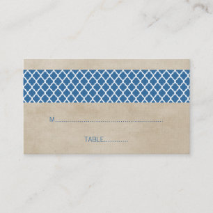 De Placement Carte Mariage Blue Rustic Quatrefoil