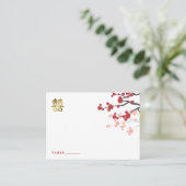De Placement Carte Mariage chinoise Sakura Double Happy (Debout devant)