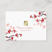 De Placement Carte Mariage chinoise Sakura Double Happy (Dos)