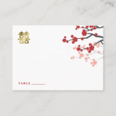 De Placement Carte Mariage chinoise Sakura Double Happy (Devant)