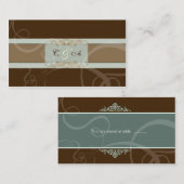 De Placement Carte Mariage classique au chocolat foncé (Devant / Derrière)
