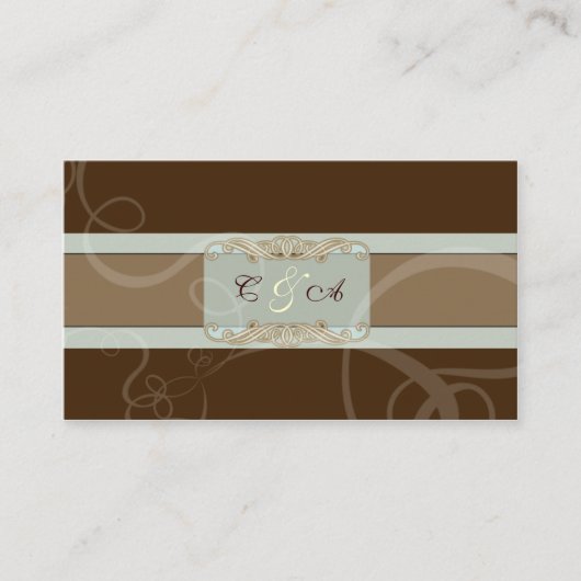 De Placement Carte Mariage classique au chocolat foncé (Devant)