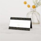 De Placement Carte Mariage Confetti Confetti Black Gold moderne (Devant)
