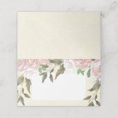 De Placement carte mariage couleur ivoire fleuri rose (Extérieur déplié)
