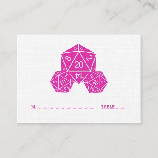 De Placement Carte Mariage D20 Dice Rose (Devant)