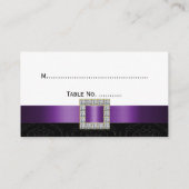 De Placement Carte Mariage damassé blanche violet noir (Dos)