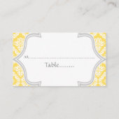 De Placement Carte mariage damassé citron jaune, gris (Dos)