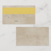 De Placement Carte Mariage damassé Rustique Jaune (Devant / Derrière)