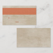 De Placement Carte Mariage damassé Rustique Orange (Devant / Derrière)