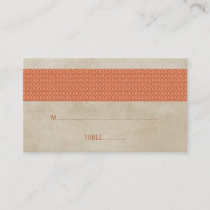 De Placement Carte Mariage damassé Rustique Orange