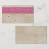 De Placement Carte Mariage damassé Rustique Rose (Devant / Derrière)