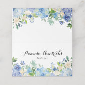 De Placement Carte Mariage d'escorte Blue Green Hydrangea (Extérieur déplié)