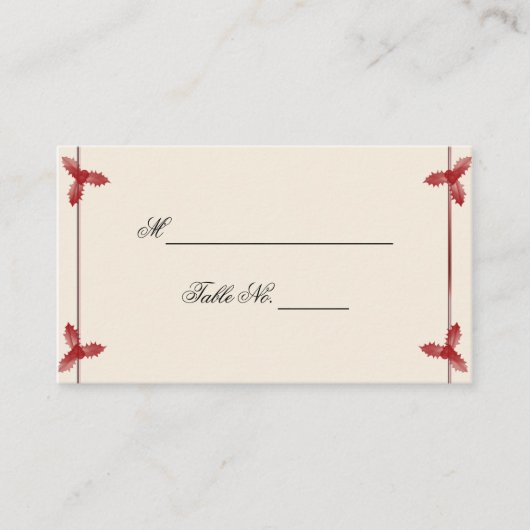 De Placement Carte Mariage d'hiver Red Mistletoe (Devant)