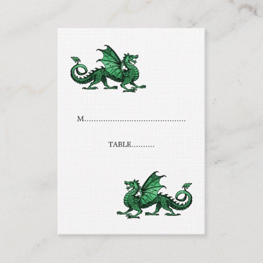 De Placement Carte Mariage Dragon Vert (Devant)