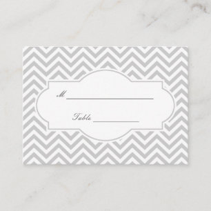De Placement Carte Mariage élégante Gris Chevron Gris