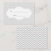 De Placement Carte Mariage élégante Gris Chevron Gris (Devant / Derrière)