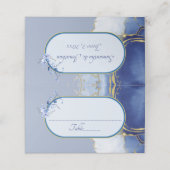 De Placement Carte Mariage en marbre bleu (Extérieur déplié)