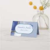 De Placement Carte Mariage en marbre bleu (Dos)
