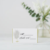 De Placement Carte Mariage en plumes or et blanc Marabou (Debout devant)
