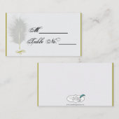 De Placement Carte Mariage en plumes or et blanc Marabou (Devant / Derrière)