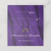 De Placement Carte Mariage en soie violette (Extérieur déplié)