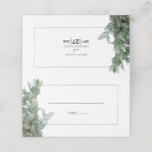 De Placement Carte Mariage Eucalyptus Dollar Argent (Extérieur déplié)