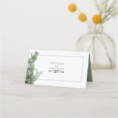 De Placement Carte Mariage Eucalyptus Dollar Argent (Dos)