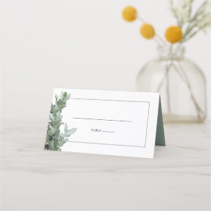 De Placement Carte Mariage Eucalyptus Dollar Argent