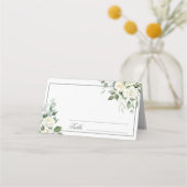 De Placement Carte Mariage Eucalyptus Fleurs Blanches (Devant)
