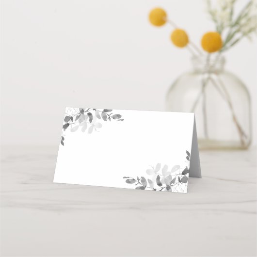 De Placement Carte mariage Eucalyptus Green Place Blank (Dos)