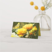 De Placement Carte Mariage Fleurs Jaunes et Papillon (Dos)