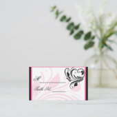 De Placement Carte Mariage Flore Noir et Rose foncé (Debout devant)