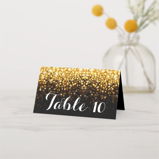De Placement Carte Mariage Gold Black Hollywood Glitz Glam (Devant)