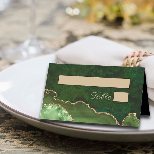 De Placement Carte Mariage Gold Green Agate
