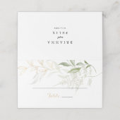 De Placement Carte Mariage Gold Green Foliing (Extérieur déplié)