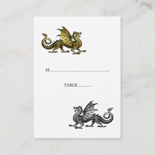 De Placement Carte Mariage Gold Silver Dragon (Devant)