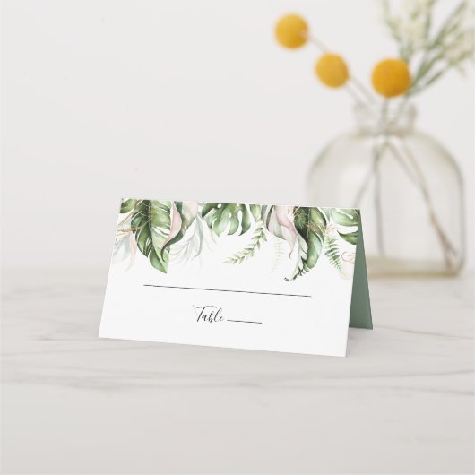 De Placement Carte Mariage Gold Tropical Greenery (Devant)