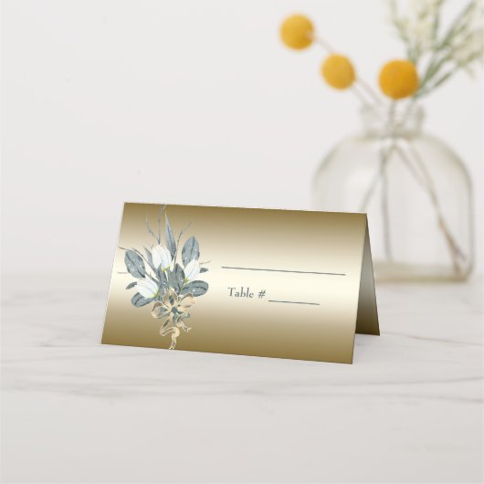 De Placement Carte Mariage Gold Tulips Blanc (Devant)