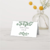 De Placement Carte Mariage Green Eucalyptus (Dos)