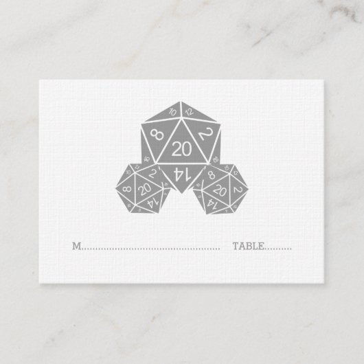 De Placement Carte Mariage gris D20 Dice (Devant)
