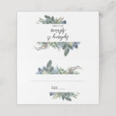 De Placement Carte Mariage hiver verdure (Extérieur déplié)
