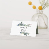 De Placement Carte Mariage hiver verdure (Dos)