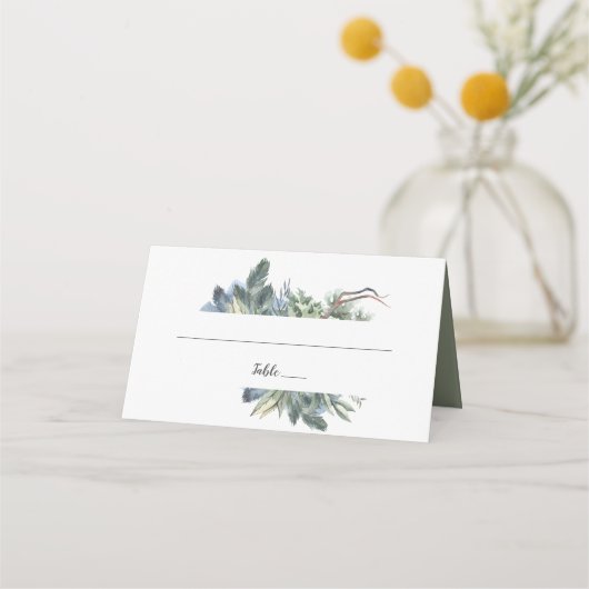 De Placement Carte Mariage hiver verdure (Devant)