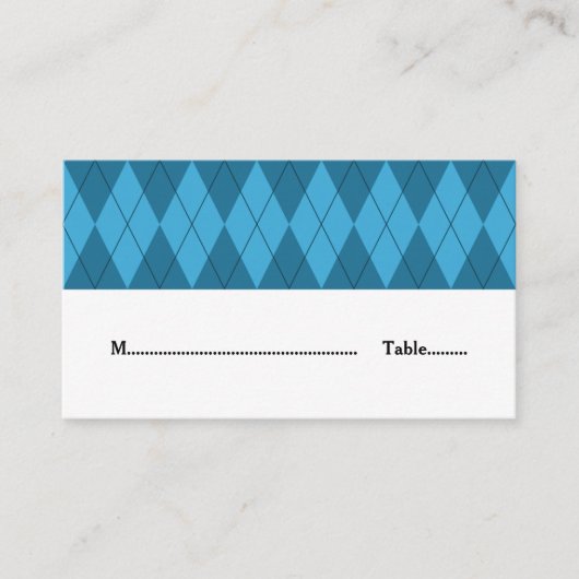De Placement Carte Mariage Jacquard bleu (Devant)