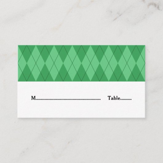 De Placement Carte Mariage Jacquard vert (Devant)