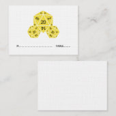 De Placement Carte Mariage Jaune D20 Dice (Devant / Derrière)