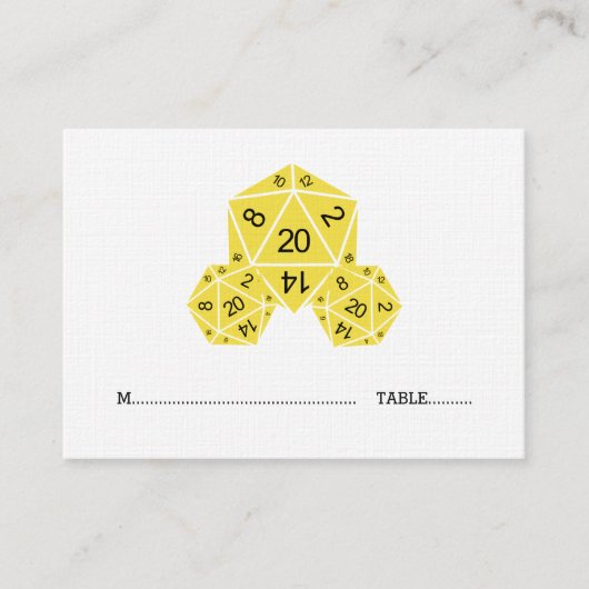 De Placement Carte Mariage Jaune D20 Dice (Devant)