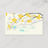 De Placement Carte mariage jaune turquoise (Dos)