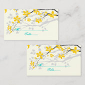 De Placement Carte mariage jaune turquoise (Devant / Derrière)